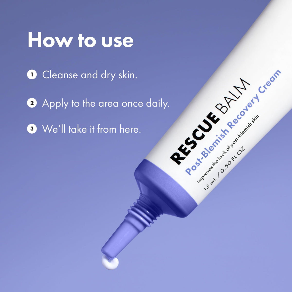 Hero Cosmetics Rescue Balm Post-Blemish Recovery Cream, 0.5 Fl Oz HERO COSMETICS