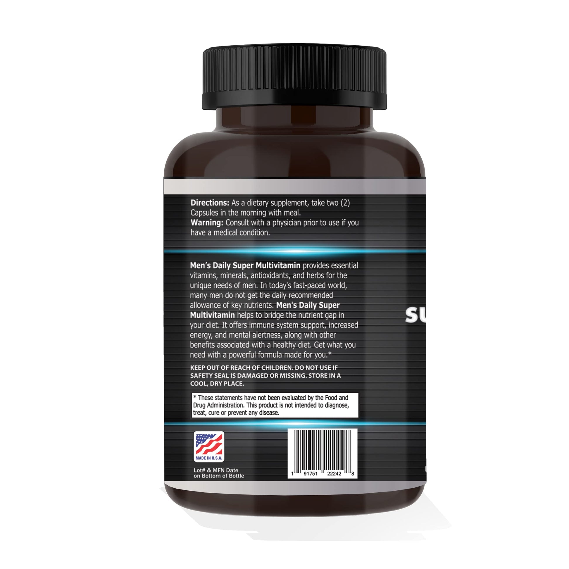 Focus Pharmacology Men's Daily Super Multi-Vitamin for Men - 60 Ct Blend of Vitamins, Minerals, Plus Herbs for Prostate Health and General Energy/Focus Focus Pharmacology buy australia supplements