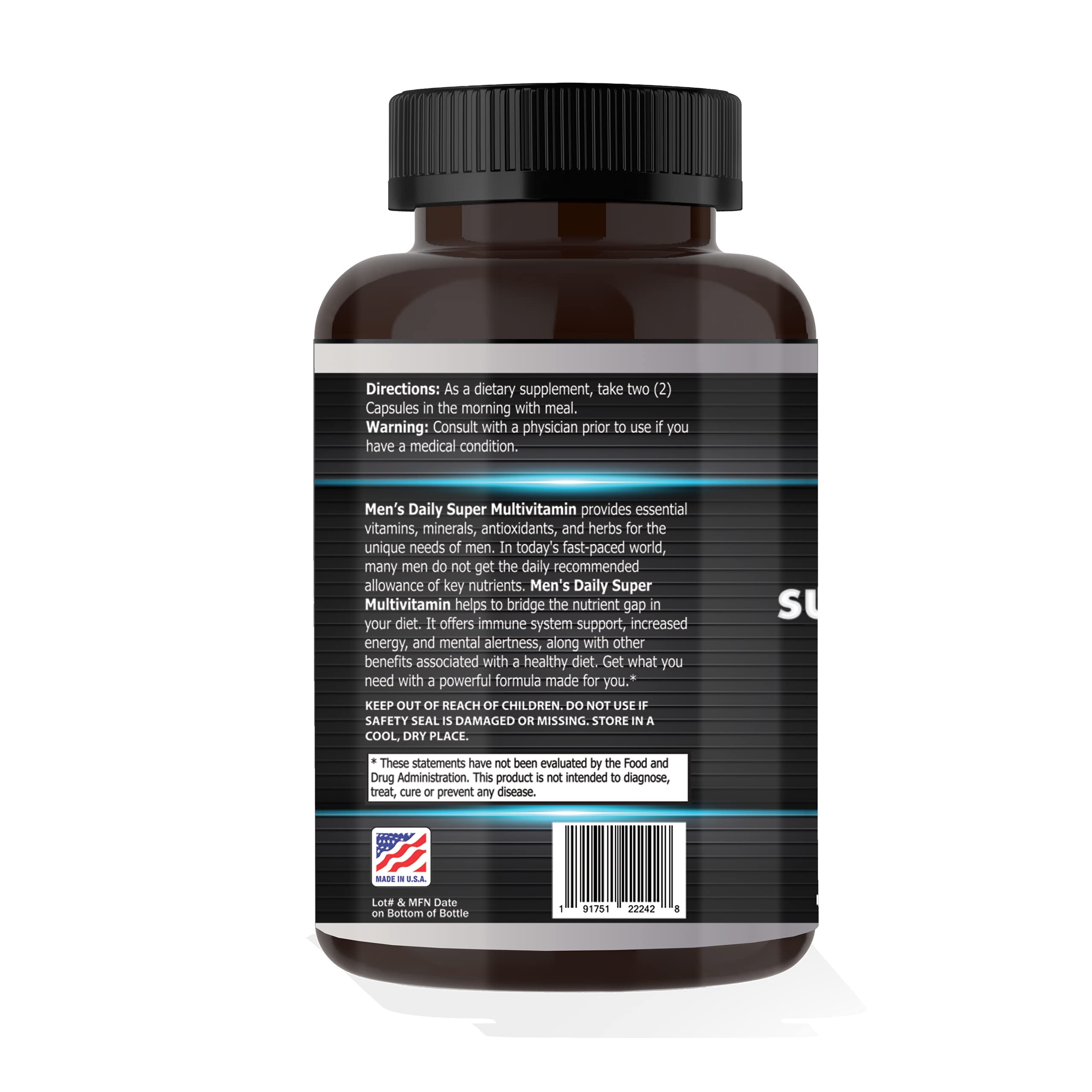 Focus Pharmacology Men's Daily Super Multi-Vitamin for Men - 60 Ct Blend of Vitamins, Minerals, Plus Herbs for Prostate Health and General Energy/Focus Focus Pharmacology buy australia supplements