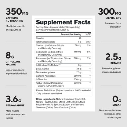 LEGION Pulse Pre Workout Supplement - All Natural Nitric Oxide Preworkout Drink to Boost Energy, Creatine Free, Naturally Sweetened, Beta Alanine, Citrulline, Alpha GPC (Fruit Punch)