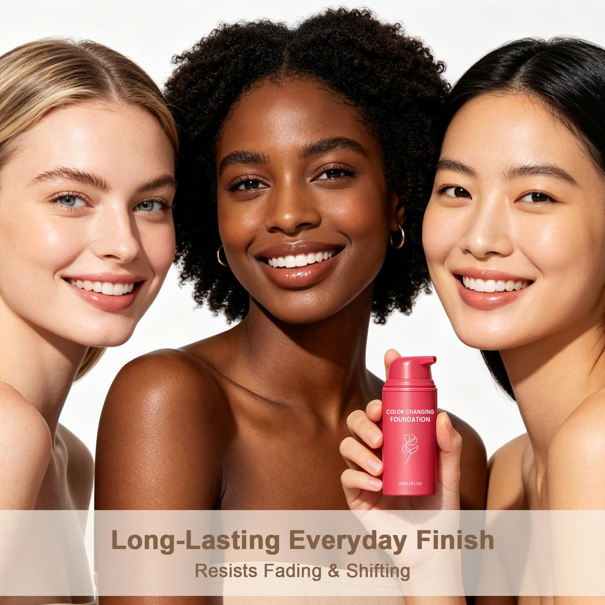 Color Changing Foundation -Skin Tone Adapting Liquid Foundation for Women Océane