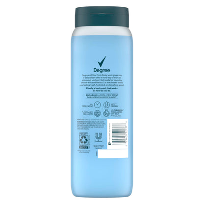 Degree All Day Fresh Body Wash Cool Rush Deep Cleansing 20 FO 20 fl oz Degree