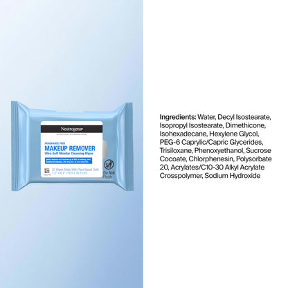 Neutrogena Makeup Remover Wipes, Fragrance-Free, 25 Ct Neutrogena