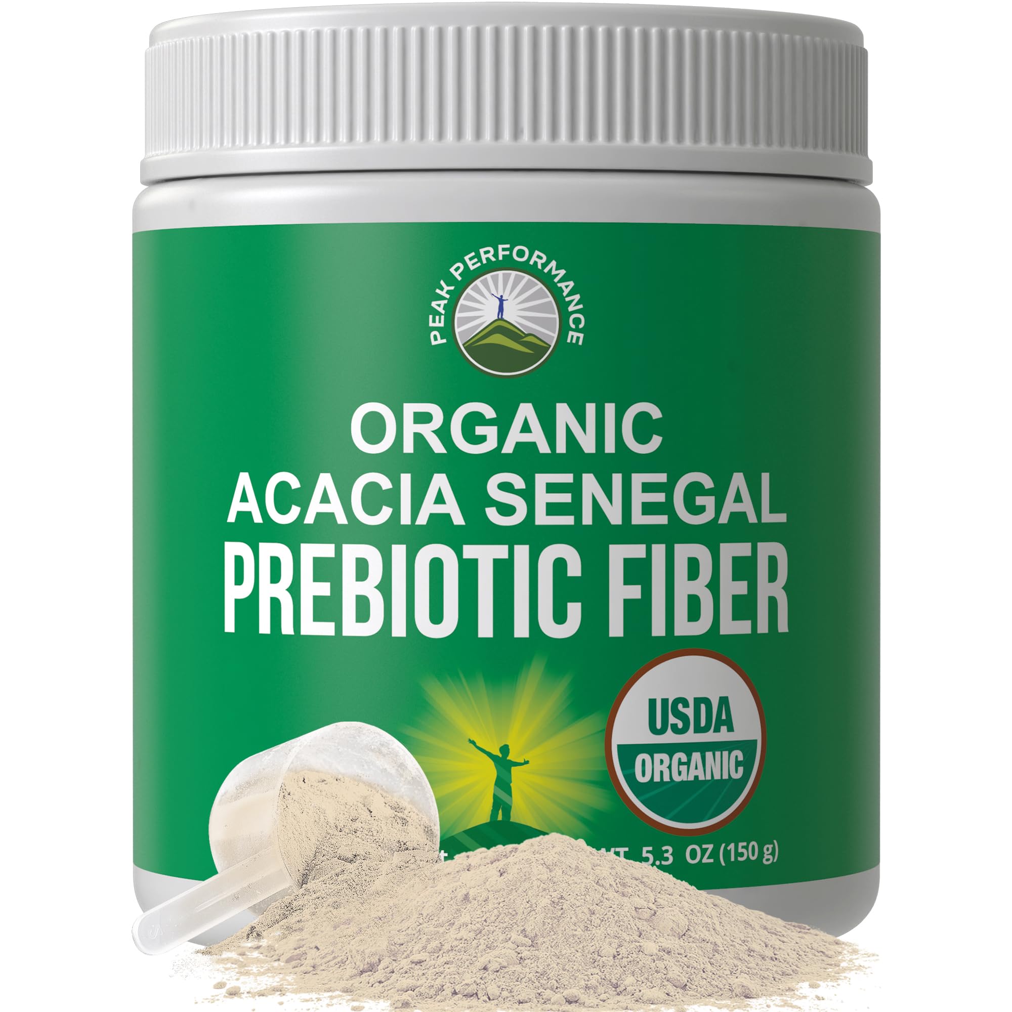 Peak Performance Organic Acacia Senegal Prebiotic Fiber Powder. Unflavored USDA Organic Plant Based Soluble Vegan Prebiotics Gut Health Supplement with Digestive Enzymes Peak Performance buy australia supplements