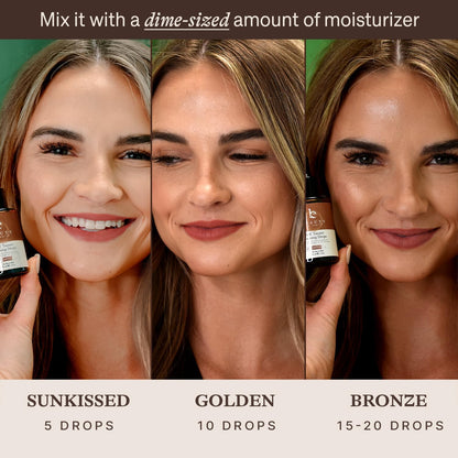 Self Tanning Drops - USA Made with Natural & Organic Ingredients, Medium Face Tanning Drops to Add to Lotion Beauty by Earth