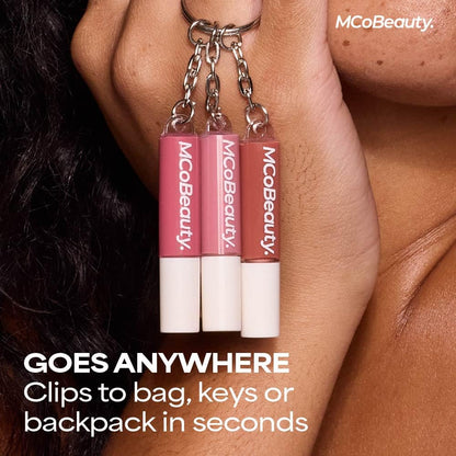 MCoBeauty Lip Gloss Trio - Keychain Lip Gloss Set of 3 Mini Glosses MCoBeauty