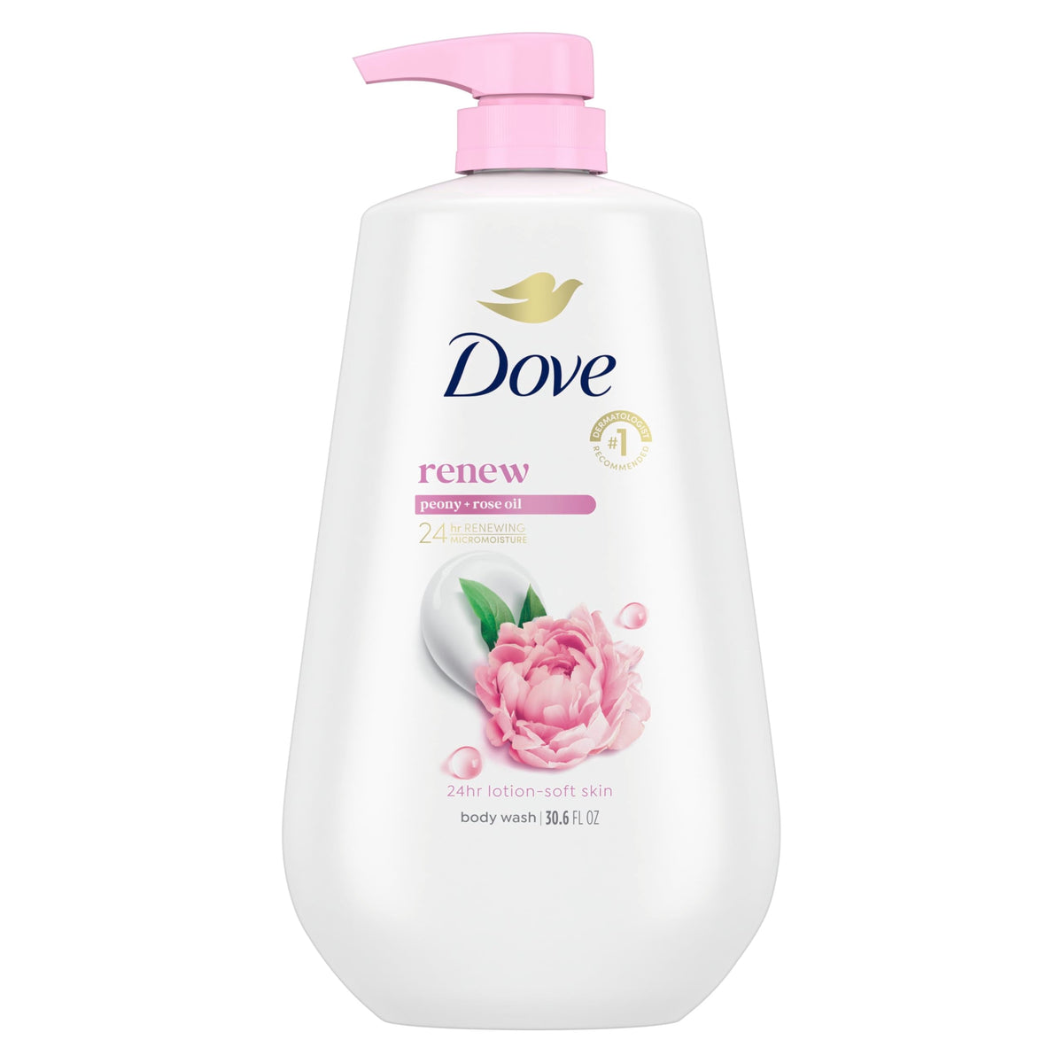 Dove 24hr Renew Lotion Body Wash MicroMoisture, Peony & Rose Oil, 30.6 oz Dove