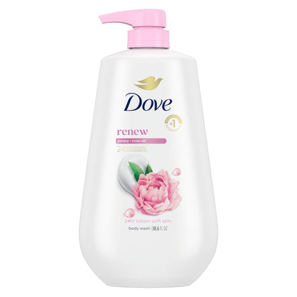 Dove 24hr Renew Lotion Body Wash MicroMoisture, Peony & Rose Oil, 30.6 oz Dove