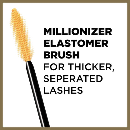 L’Oreal Paris Makeup Voluminous Million Lashes Mascara, Volumizing Collagen Infused Eye Makeup, Amplifying Mascara Brush, Waterproof, Blackest Black, 0.32 Fl Oz., 1 Count L'Oreal Paris