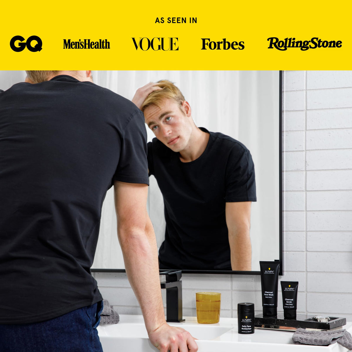 Lumin Charcoal Face Wash for Men | Daily Detox & Pore Cleansing | 3.4oz Lumin