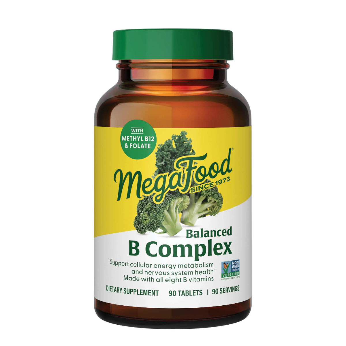 MegaFood Balanced B Complex - Vitamin B Complex for Women & Men - Vitamin B6, B12, Folate, Biotin - Cellular Energy Metabolism MegaFood