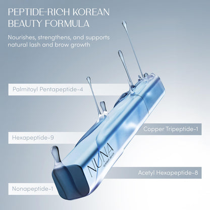 NUNA Eyelash Growth Support Serum 6ml – Eye Lash and Eyebrow Enhancing Serum for Women & Men with Biotin - Korean Multi Peptide & Natural Extracts – Promotes Fuller and Longer Lashes - 6 Month Supply NUNA
