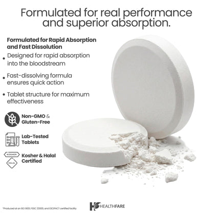 HealthFare Lithium Orotate Supplement 130mg | 200 Vegetarian Tablets | High Bioavailability Trace Mineral | Mood, Brain & Memory Support Healthfare