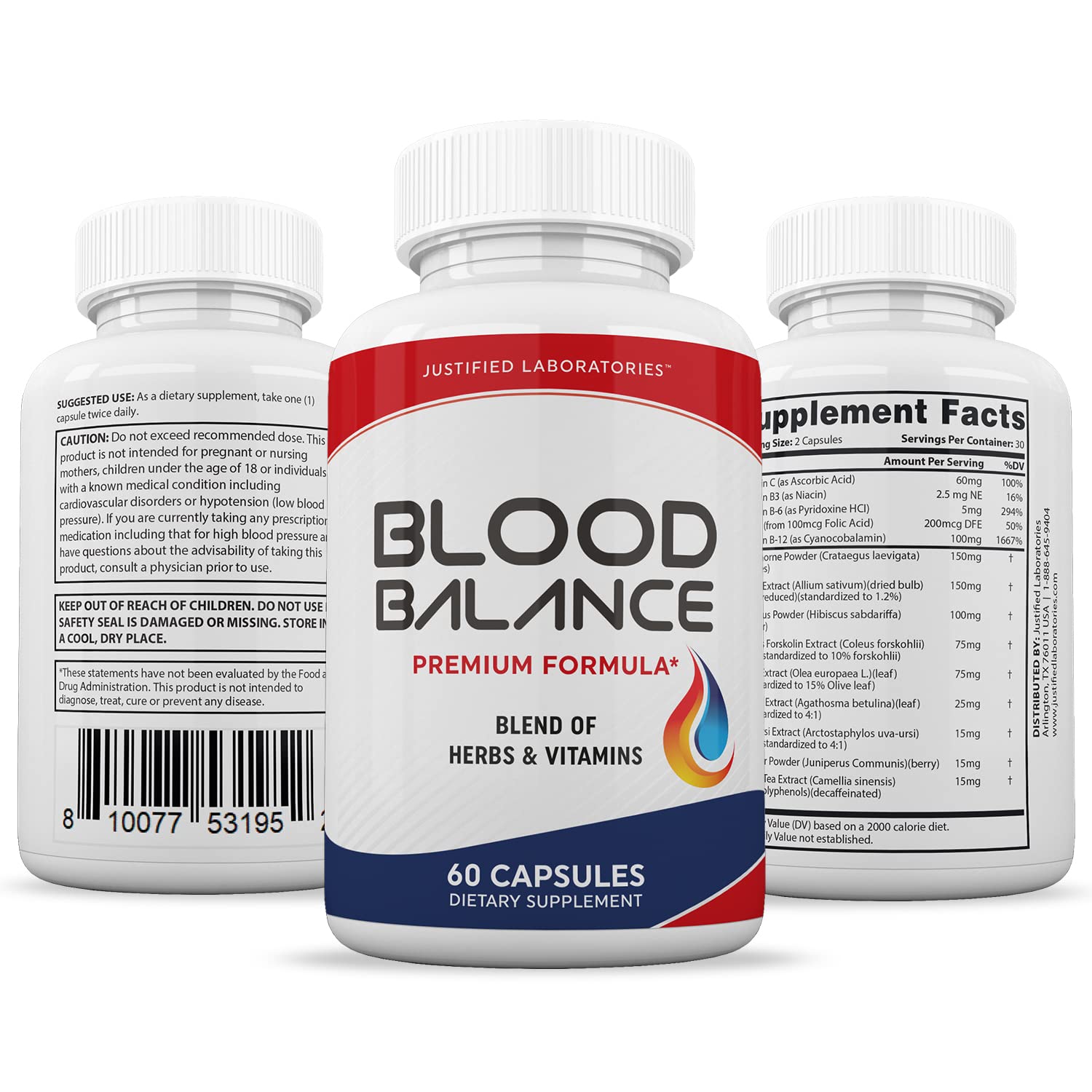 Blood Balance Advanced Formula 620MG Formula Supplement Pills 60 Capsules Justified Laboratories buy australia supplements
