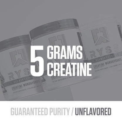 RYSE Creatine Monohydrate Powder - Unflavored - Supports Men & Women Lean Muscle Growth, Strength, Power, and Endurance - Helps Reduce Fatigue RYSE Up Supplements
