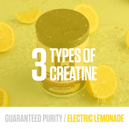RYSE Loaded Creatine for Men & Women - Electric Lemonade - Muscle Building Formula with 3 Forms of Electrolytes, Betaine Anhydrous and Peak ATP - Strength, Power & Endurance Support - 30 Servings