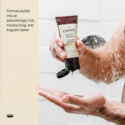 Cremo Body Wash for Men, Italian Bergamot, Travel Size, 3 Fl Oz Cremo