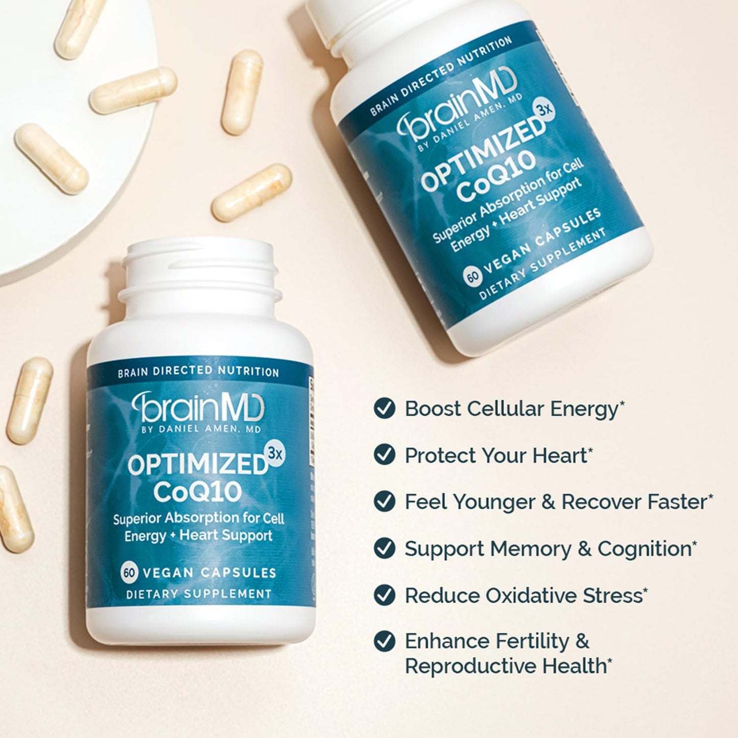 BrainMD Optimized CoQ10 Supplement - Supports Heart Health & Energy Production - 100 mg, 30 Softgels