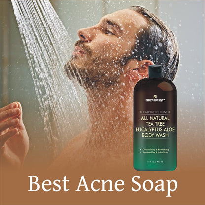Tea Tree Eucalyptus Body Wash & Skin Cleanser for Women & Men, 16 Fl Oz First Botany
