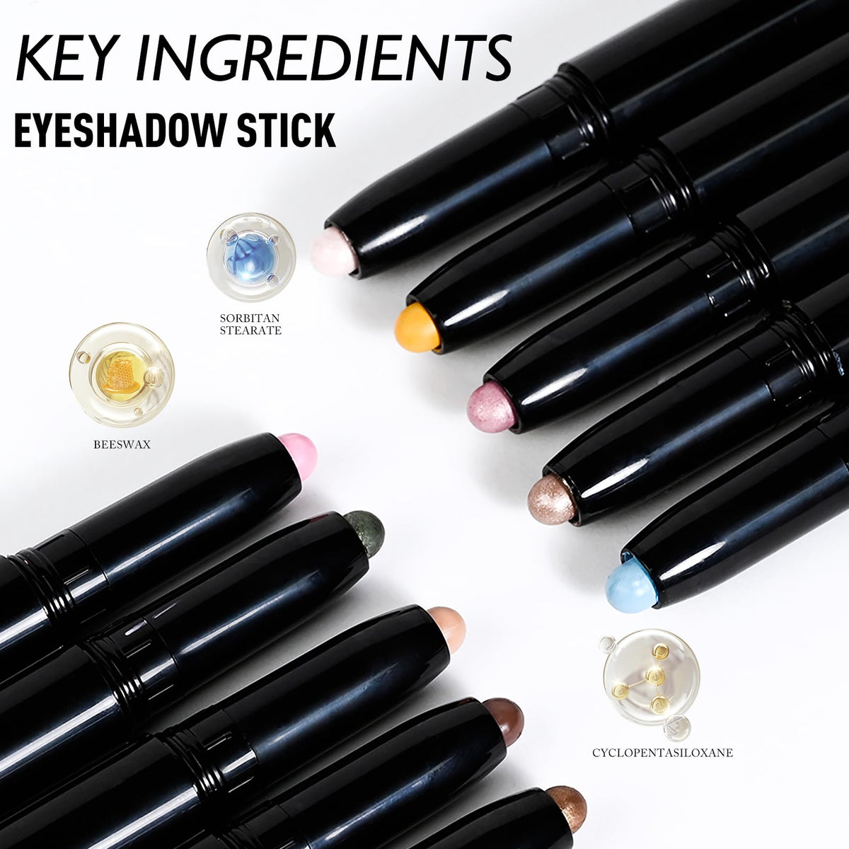 Wugbc Eyeshadow Stick Light Taupe, Matte Cream Eye Shadow Stick Waterproof Nude Neutral Eyeliner Brightener Pencil Crayon Long-Lasting Eye Highlighter Makeup for Older Women Easy to Use High Pigmented Wugbc
