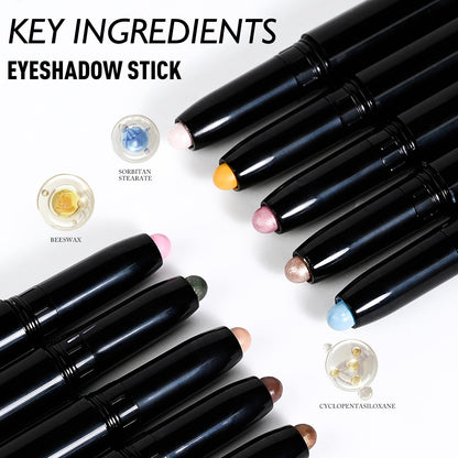 Wugbc Eyeshadow Stick Light Taupe, Matte Cream Eye Shadow Stick Waterproof Nude Neutral Eyeliner Brightener Pencil Crayon Long-Lasting Eye Highlighter Makeup for Older Women Easy to Use High Pigmented Wugbc