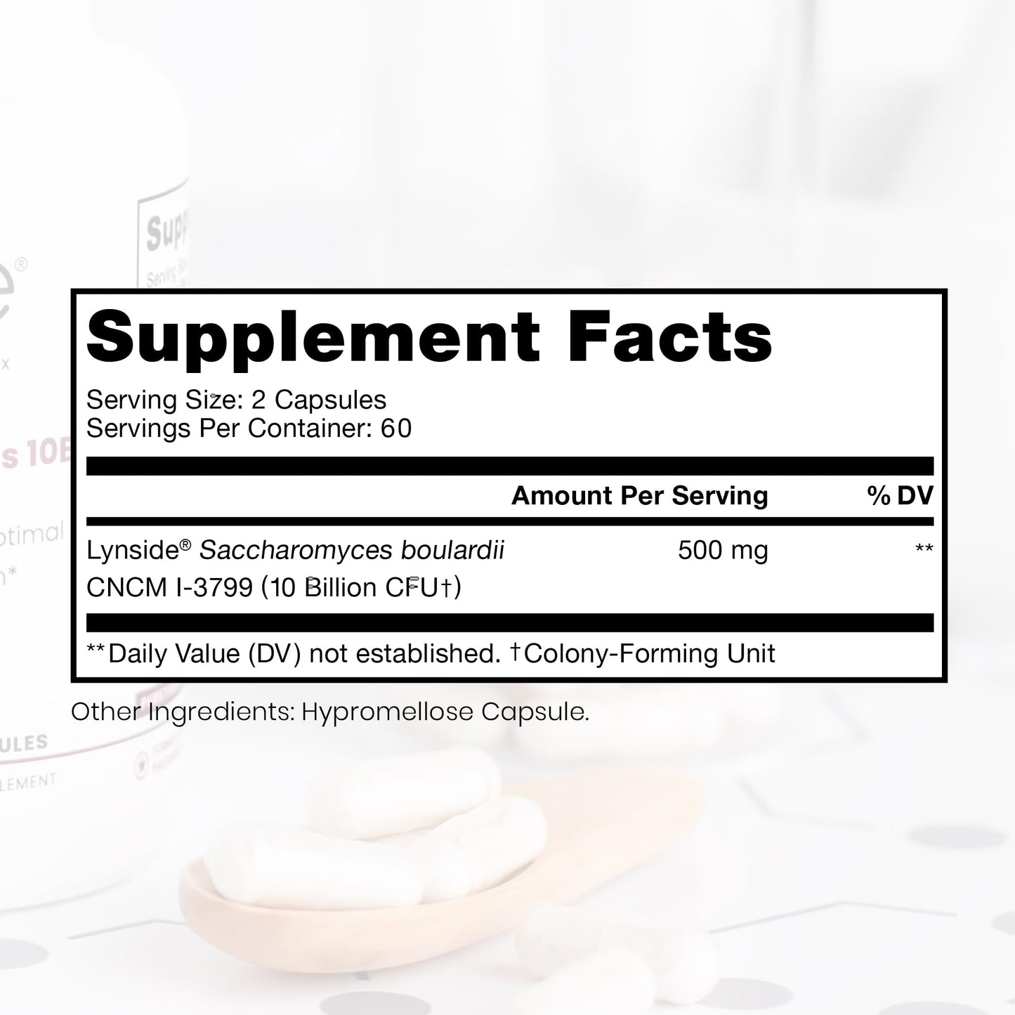 Saccharomyces Boulardii Probiotics 10 Billion CFU Made in USA | No Fillers Patented Strain: Lynside CNCM I-3799 Probiotics for Men and Women Pure Therapro Rx