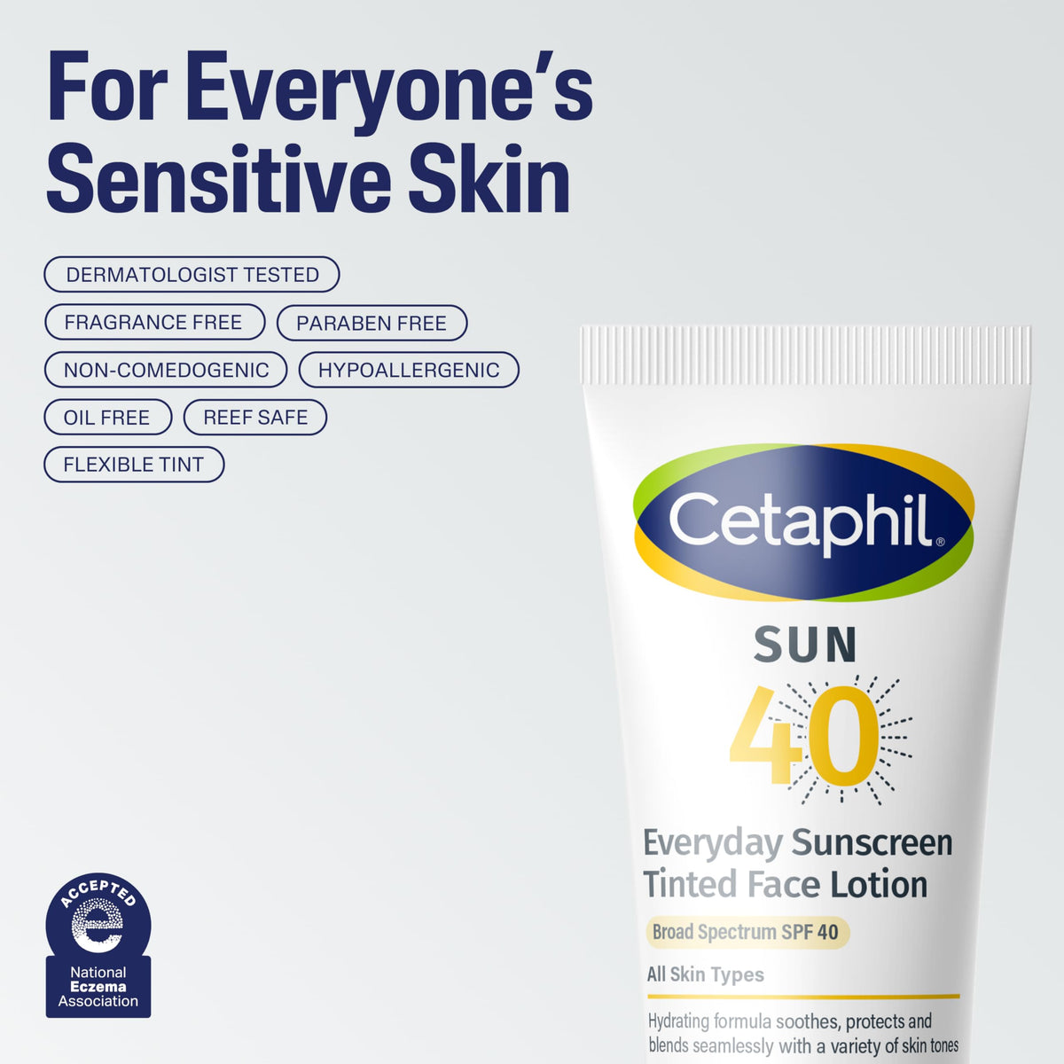 Cetaphil Tinted Mineral Face Sunscreen, SPF 40, Sensitive Skin, 1.7oz Cetaphil