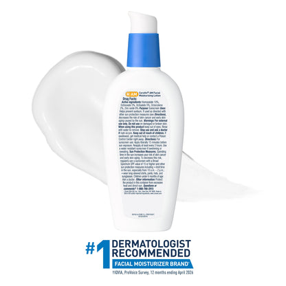 CeraVe AM Oil Face Moisturizer Lotion, Sunscreen for Face, SPF 30, 3oz CeraVe
