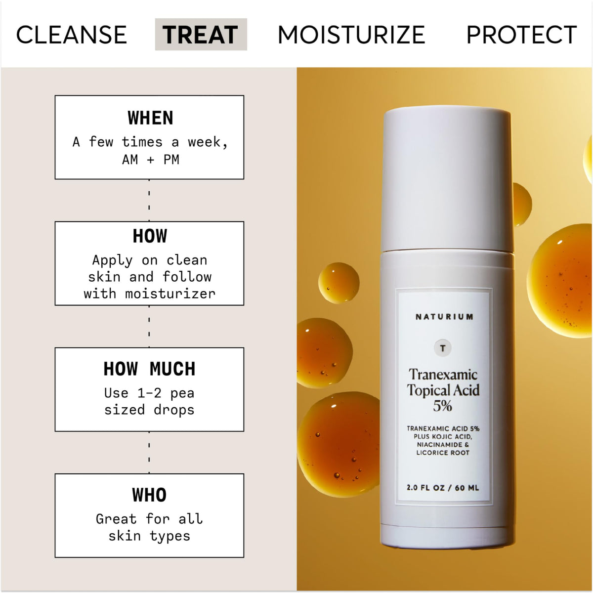 Naturium Tranexamic Topical Acid 5% Jumbo, Face & Skin Care with Kojic Acid, Niacinamide & Licorice Root, 2 oz Naturium