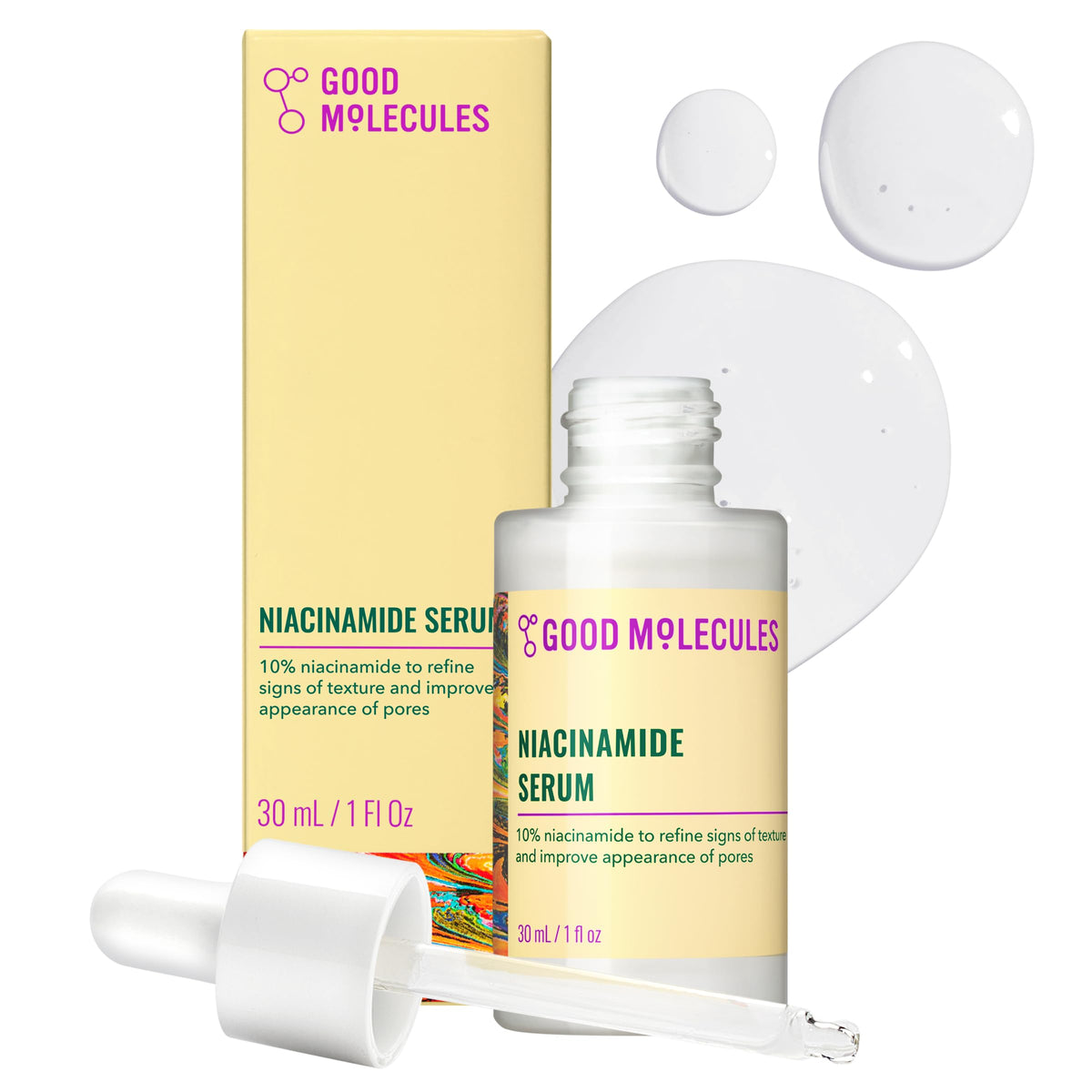 Good Molecules Niacinamide Serum 10%, Pore & Texture Serum, 1 fl oz Good Molecules