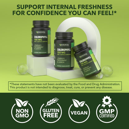 Chlorophyll Pills for Internal Cleanse & Balance, 30 Count, Internal Detox | Skin Health and Body Deodorizing Supplement with Parsley Peppermint & Lemon Extract, Vegan Non-GMO Chlorophyll Capsules Gsupps Australia