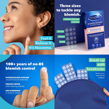 Noxzema Ultimate Clear Pimple Patches + Anti-Blemish Pads Acne Set Noxzema