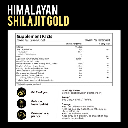 Himalayan9 Shilajit Gummies with Ashwagandha & Gokshura | 85+ Trace Minerals & Fulvic Acid | Organic, Non-GMO Micronutrient Supplement VivoNu