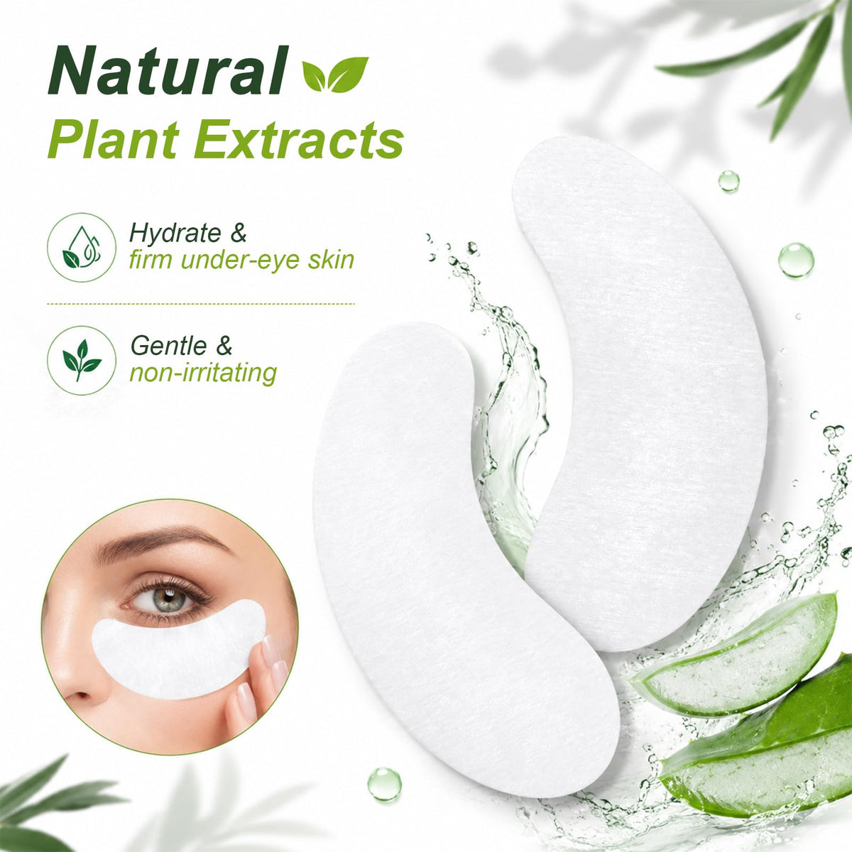 tifanso 130 Pairs Lint Free Hydrogel Under Eye Pads for Eyelash Extensions tifanso