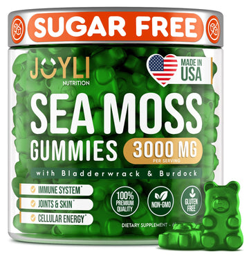 Sea Moss Gummies - Irish Seamoss Gummies for Adults & Kids - Advanced Superfood Supplement with Natural Sea Moss Gel, Bladderwrack & Burdock Root Extract - 60 Vegan Irish Moss Gummy Bears JOYLI Nutrition buy australia supplements