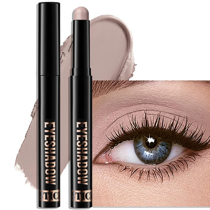 Wugbc Eyeshadow Stick Light Taupe, Matte Cream Eye Shadow Stick Waterproof Nude Neutral Eyeliner Brightener Pencil Crayon Long-Lasting Eye Highlighter Makeup for Older Women Easy to Use High Pigmented Wugbc