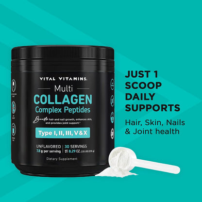 Vital Vitamins Multi Collagen Peptides Powder + NAD+ Supplement Gsupps Australia