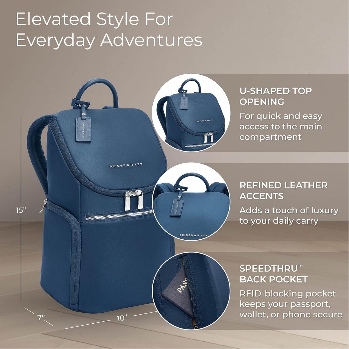 Briggs & Riley Rhapsody U-Zip Everyday Backpack, Fits 13 Inch Laptop, Black Gsupps Australia