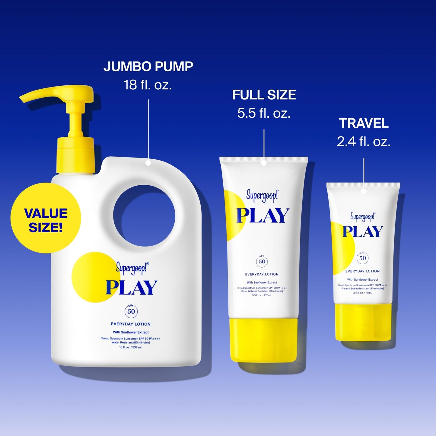 Supergoop! PLAY Everyday Lotion SPF 50 - Broad Spectrum Body & Face Sunscreen - Great for Active Days - Fast Absorbing Supergoop!