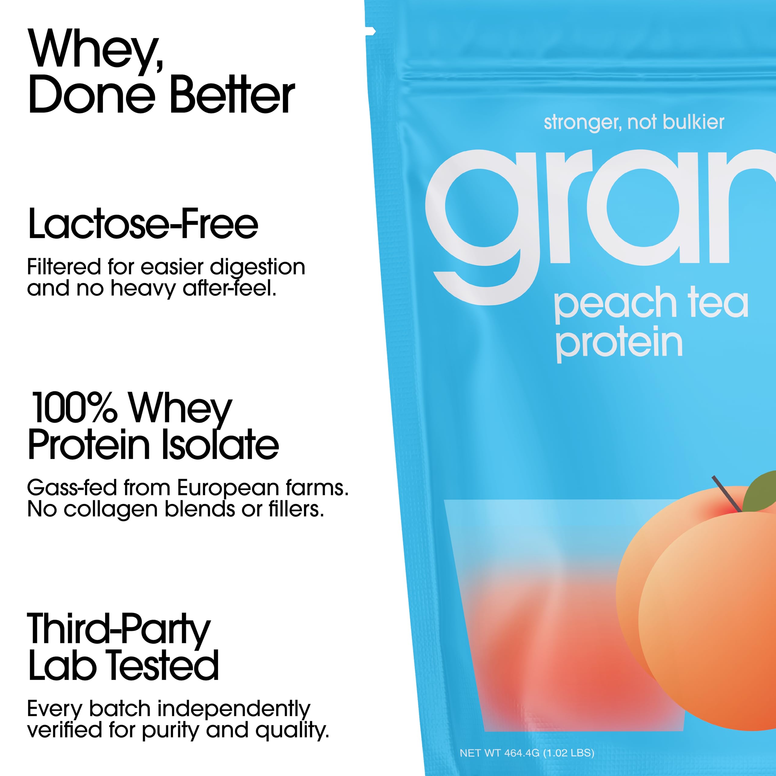 GRAMMS Clear Protein Powder Packets 20G Protein for Women & Men | Lactose Free, Grass-Fed Whey Isolate, Gluten Free, Zero Sugar, Gut Friendly, Non-Bloating GRAMMS buy australia supplements
