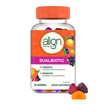 Align Dualbiotic, Prebiotics and Probiotics for Women and Men, Probiotics for Digestive Health, Prebiotics Help Nourish Good Bacteria, Natural Fruit Flavors Align
