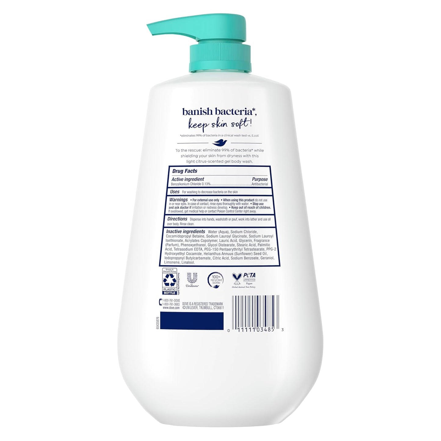 Dove 24hr Lotion Antibacterial Body Wash with Pump, 30.6 oz | Eliminates 99% of bacteria while helping protect skin from dryness and leaving skin soft Gsupps Australia