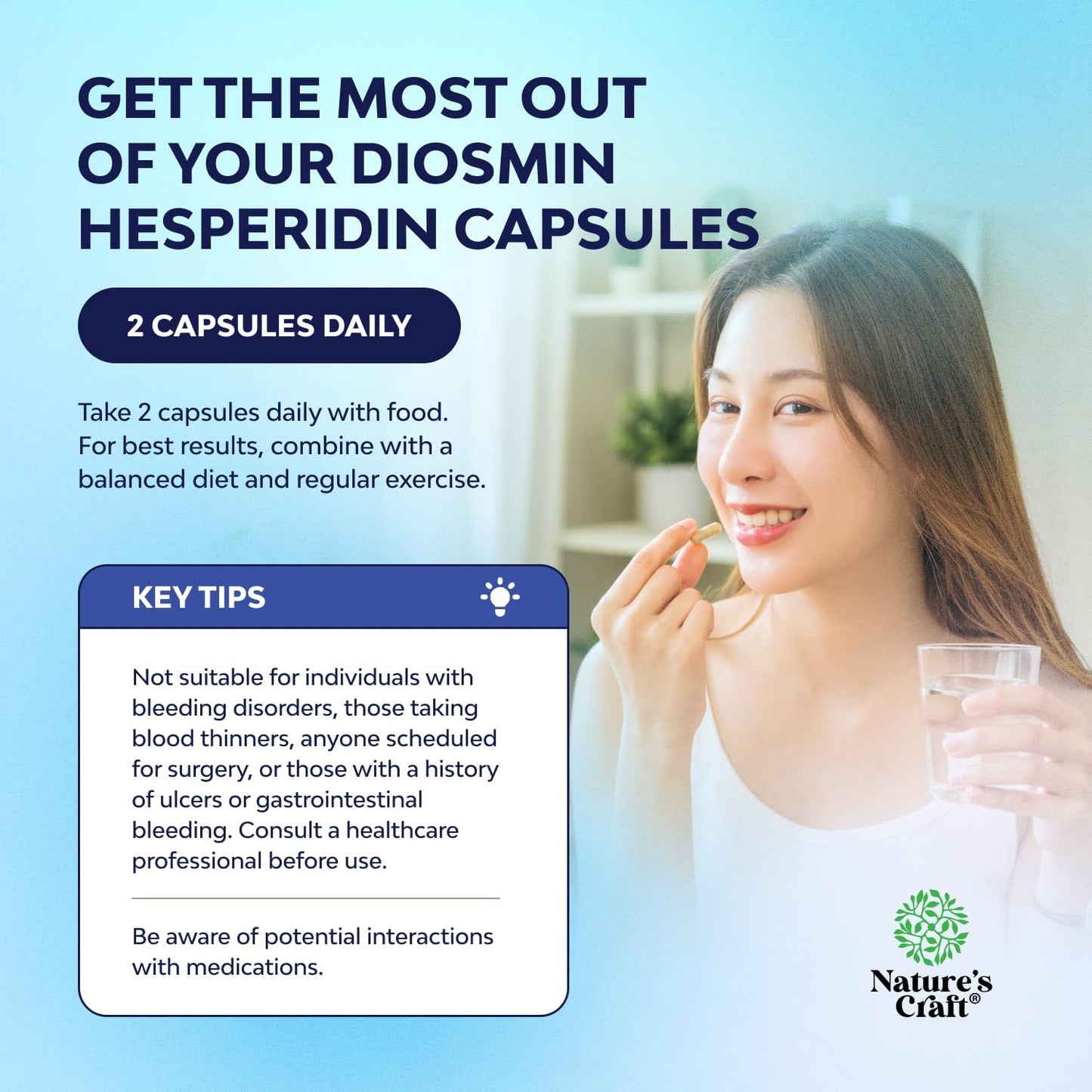 Diosmin Hesperidin 1000mg Complex for Adults - Bitter Orange Supplement for Varicose Veins Support, Leg & Feet Blood Health - Diosmin & Hesperidin Supplements from Citrus Aurantium - 60 Count Gsupps Australia