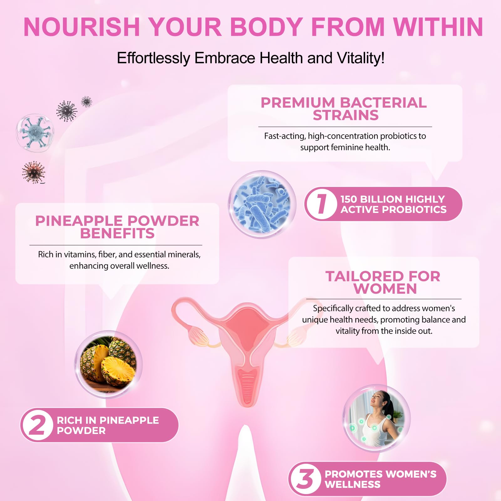 Vital Source Feminine Gummies - Feminine Balance Gummies for Women ph Natrual Famale Balance Cummie - Collagen Gummie - Pineapple PH Balance Gummie for Women Support Women’s Health - 60PCS Tooffi buy australia supplements