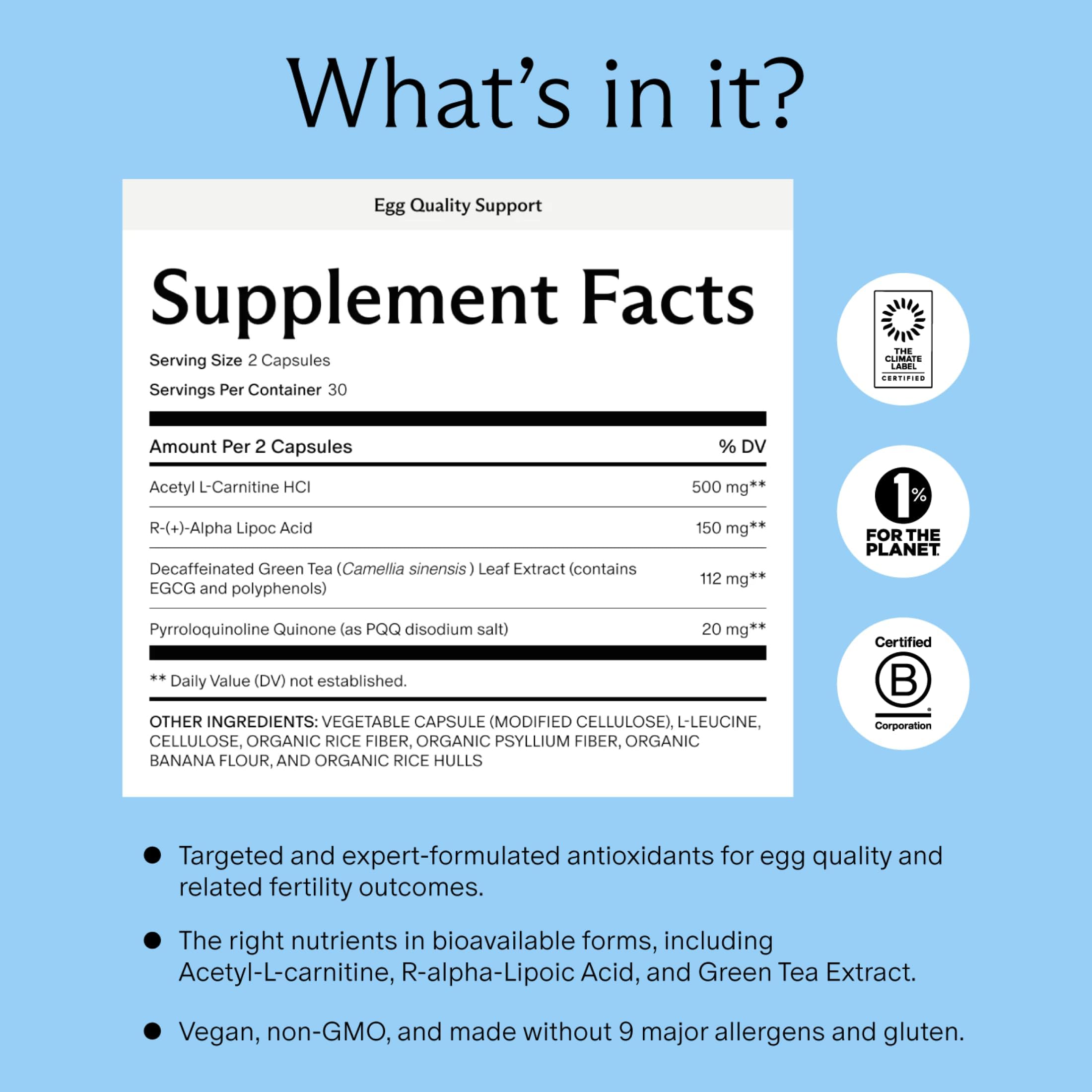 Needed. Egg Quality Support - Optimally Formulated Antioxidants Supplement for Egg Quality - Fertility Support - Fertility Supplement for Women Needed. buy australia supplements