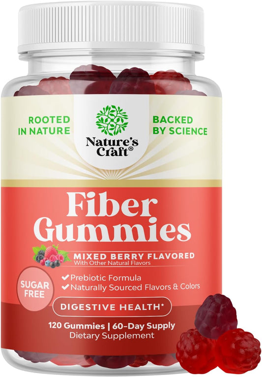 Fiber Gummies for Adults - Chicory Root Supplement with Prebiotic Support for Gut & Digestive Health - Soluble Digestion Capsules for Stomach Regulation & Immune Aid - Sugar Free & Vegan - 120 Count Gsupps Australia