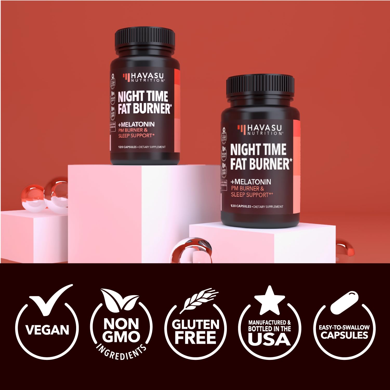 Night Time Fat Burner for Weight Loss Support for Men and Women, 60 Count | Appetite Suppressant and Overnight Metabolism Booster with Melatonin for Sleep Support, Vegan, Gluten Free, 60 Servings Gsupps Australia