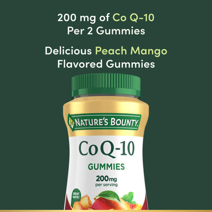 Nature's Bounty CoQ10 Gummies, Supports Heart Health, CoQ10 200mg, Peach Mango Flavor, 60 Count Nature's Bounty
