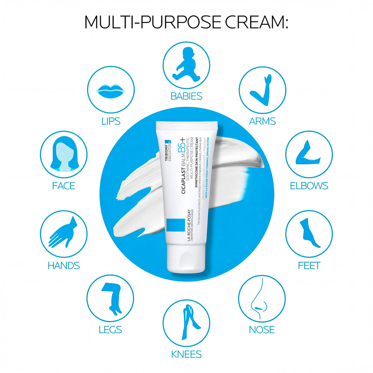 La Roche-Posay Cicaplast Balm B5, Healing Ointment and Soothing Therapeutic Multi Purpose Cream for Dry & Irritated Skin, Body and Hand Balm, Baby Safe, Fragrance Free La Roche-Posay