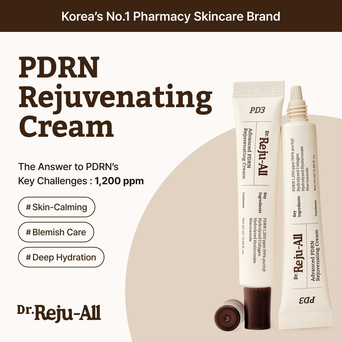 Dr.Reju-All Advanced PDRN Rejuvenating Cream 0.7 Fl Oz Dr.Reju-All